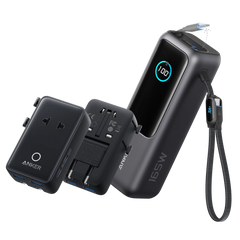 Anker Laptop Power Bank (25K, 165W, Built-In and Retractable Cables) and Anker Nano Travel Adapter (5-in-1, 20W, 1-Pack)