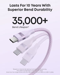 Anker USB-A to USB-C Cable (Upcycled-Braided, 2 Pack, Violet)