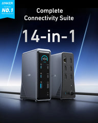 Refurbished Anker Prime Charging Docking Station (14-in-1, Dual Display, 160W)