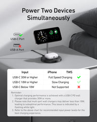 Anker MagGo Wireless Charger (2-in-1, Stand, 40W Adapter Included)