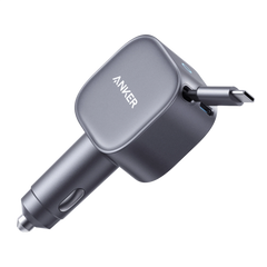 Anker Nano 75W Car Charger and New Nylon USB-C to USB-C 100W Cable (10 ft)